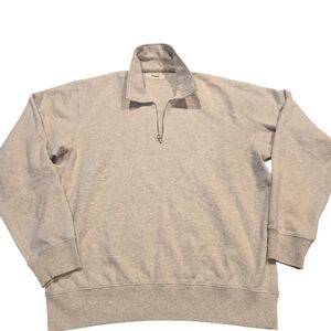 Buck Mason Heather Gray Zip-Up Sweater Size XL